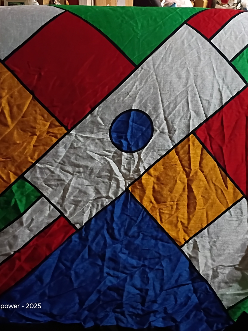 Anne Klein Geometric Colorblock Scarf in Red, Green, Blue, Yellow, White, Black